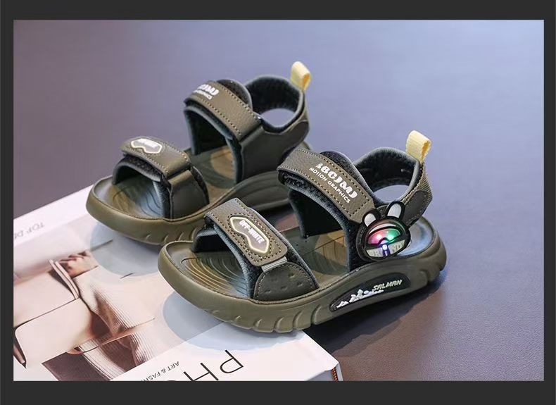 Sandalias casuales para niños 2026 verano nuevo tipo de zapatos de velcro para niños zapatos de playa de moda para niños image 9