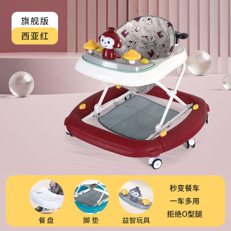 Caminante para niños iluminación de música educativa caminante para bebés un coche multiusos anti-Flip multifuncional caminante