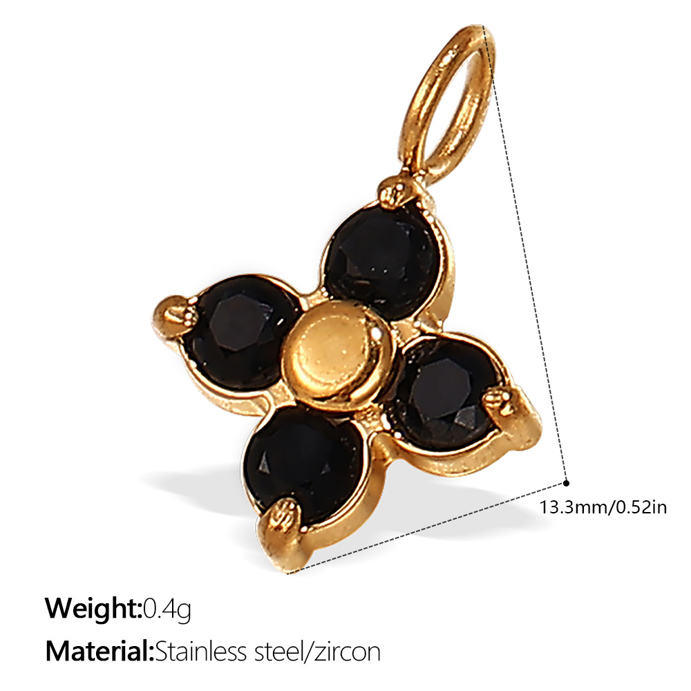 Colgante de oro de circonio negro PJ392BKG