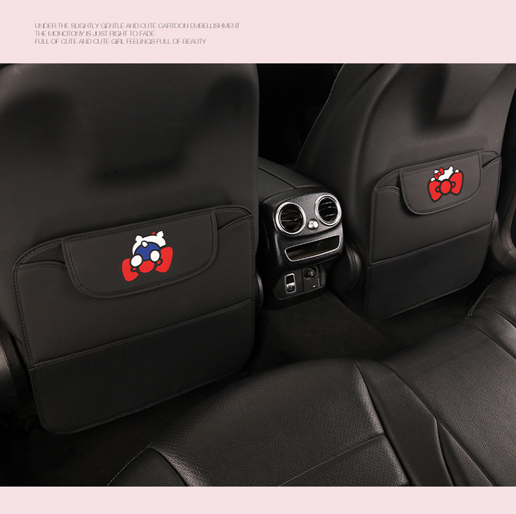 Multifunctional Nappa Leather Car Seat Anti-Kick Pad, Car Rear Seat Supplies Protective Pad, Car Seat Back Anti-Dirty and Anti-Kick
