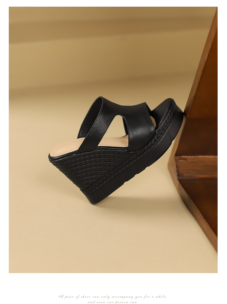 Sandal cao gót nữ hở mũi đế dày 10 cm phong cách mới mùa hè — đen chi tiết 15