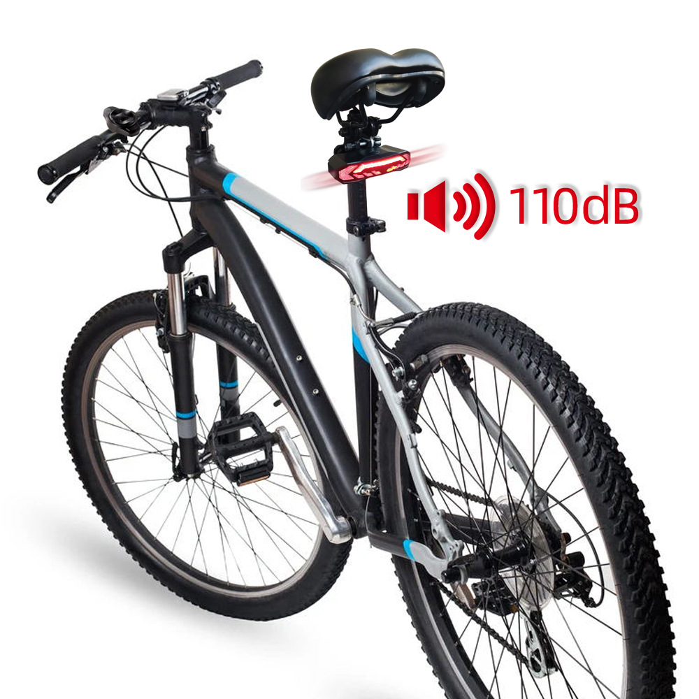 Bicicleta bicicleta de montaña alarma inteligente cinco en uno carga USB conducción al aire libre noche conducción Freno de dirección luz trasera