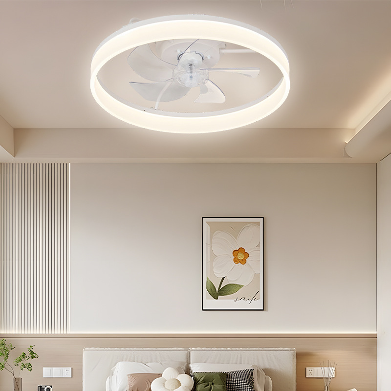 Ventilador de Techo Invisible con Luz de Acrílico, Silencioso e Inteligente, para Sala de Estar y Dormitorio