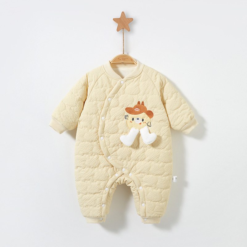 Mono de bebé Otoño e Invierno ropa de recién nacido hombres y mujeres forrado de lana engrosada caliente acolchado mameluco bebé ropa de invierno