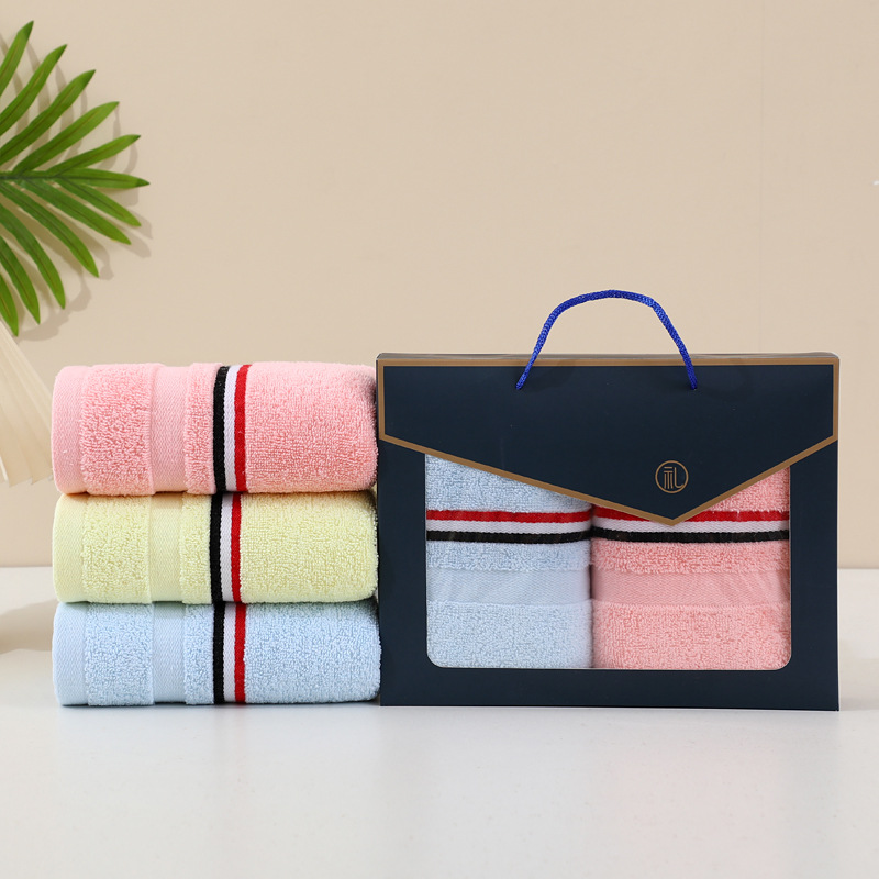Double Gift Box Souvenir Towel Set Gift Wholesale Face Towel Plain Soft Manufacturer Ready for Opening Full Moon