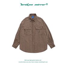 Broken Mirror 2025春季实拍国潮复古情侣款宽松简约格纹长袖衬衫