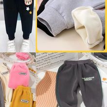 2025年外贸尾货加厚儿童 男女童秋冬加绒收脚冬裤地摊货源批发