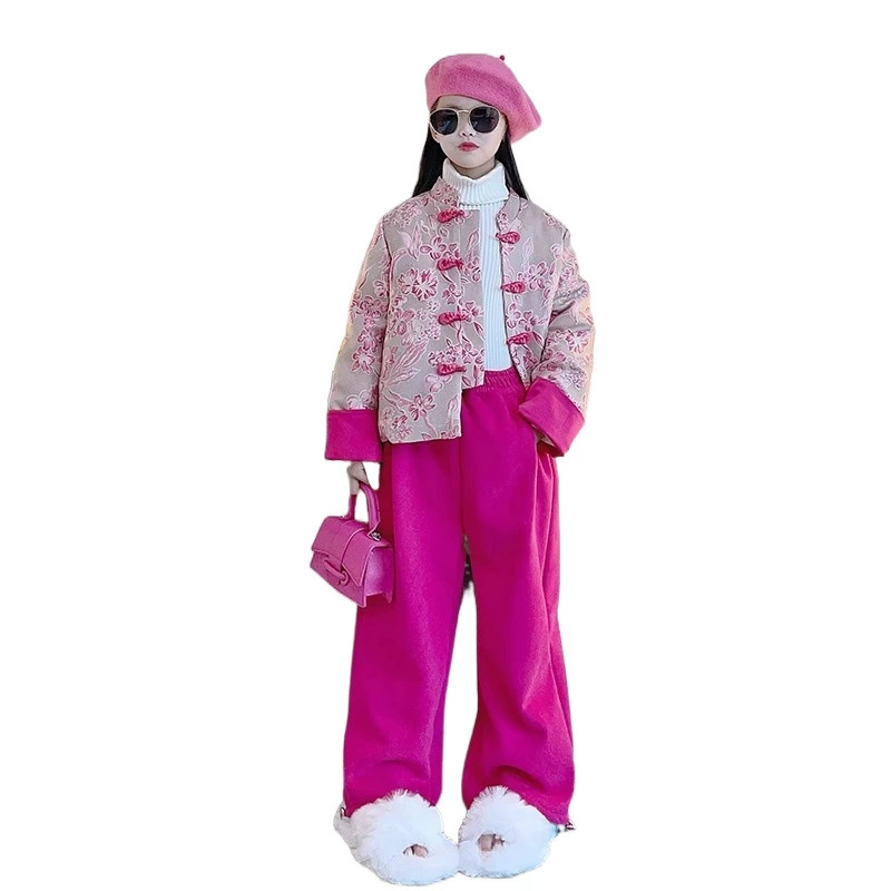 Winter set, children's New Year down jacket, western style, Chinese style