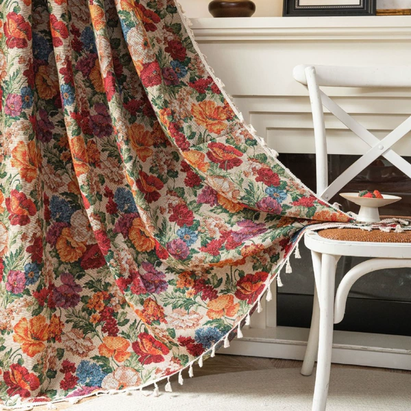 Jacquard rice bottom iris rice broom curtains
