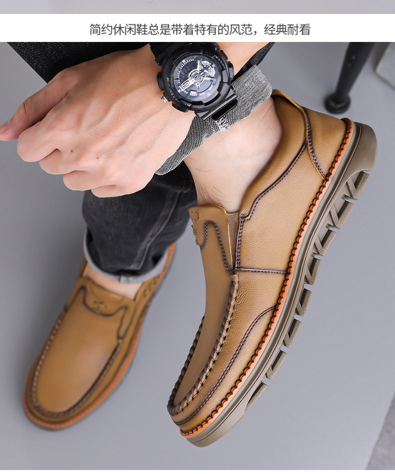 Giày da nam lười mũi tròn gót thấp 1–3 cm kiểu Anh công sở — GX2515 màu vàng, GX2515 màu đen chi tiết 16