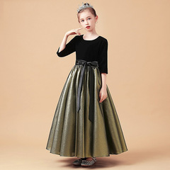 Children's dress princess dress piano performance dress for girls children's orchestra choir dress cello performance suit long sleeve spring