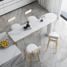 岩板吧台桌家用北欧简约中岛台餐桌客厅阳台隔断柜靠墙厨房高脚凳
