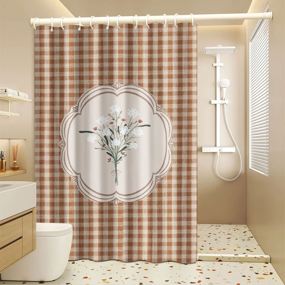 Balkon, Schlafzimmer, Wohnzimmer, Mietwohnung – Trennwand, wasserdichter und schimmelresistenter Duschvorhang, einfache Montage ohne Bohren_voghion.com