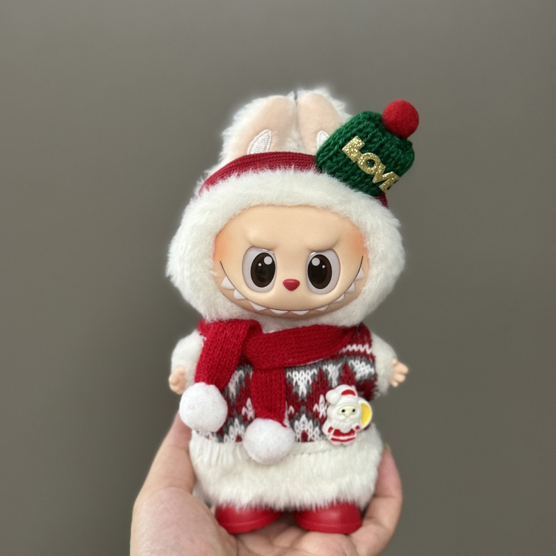 仅衣服适用于拉布布娃衣一二三代搪胶玩偶挂件公仔可穿圣诞娃衣套|undefined