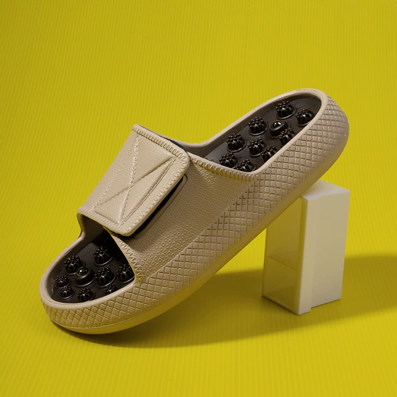 Парные тапочки 2025 новые с акупунктурной пластиной для массажа стоп, летние для улицы и дома, сандалии для здоровья мужчин оптом