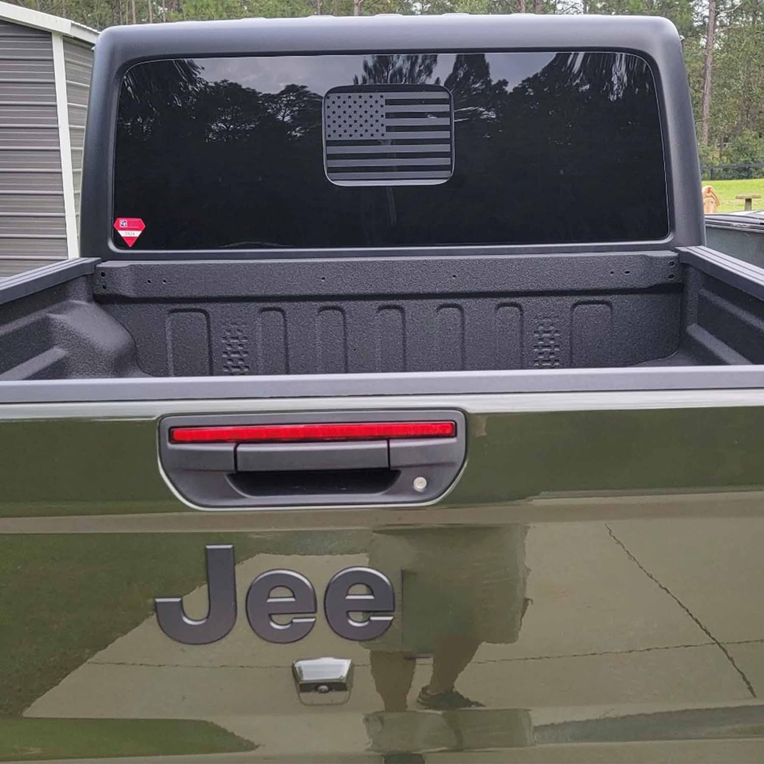 Amazon ventana trasera vidrio bandera americana mate pegatinas negras para Jeep Jeep Gladiator