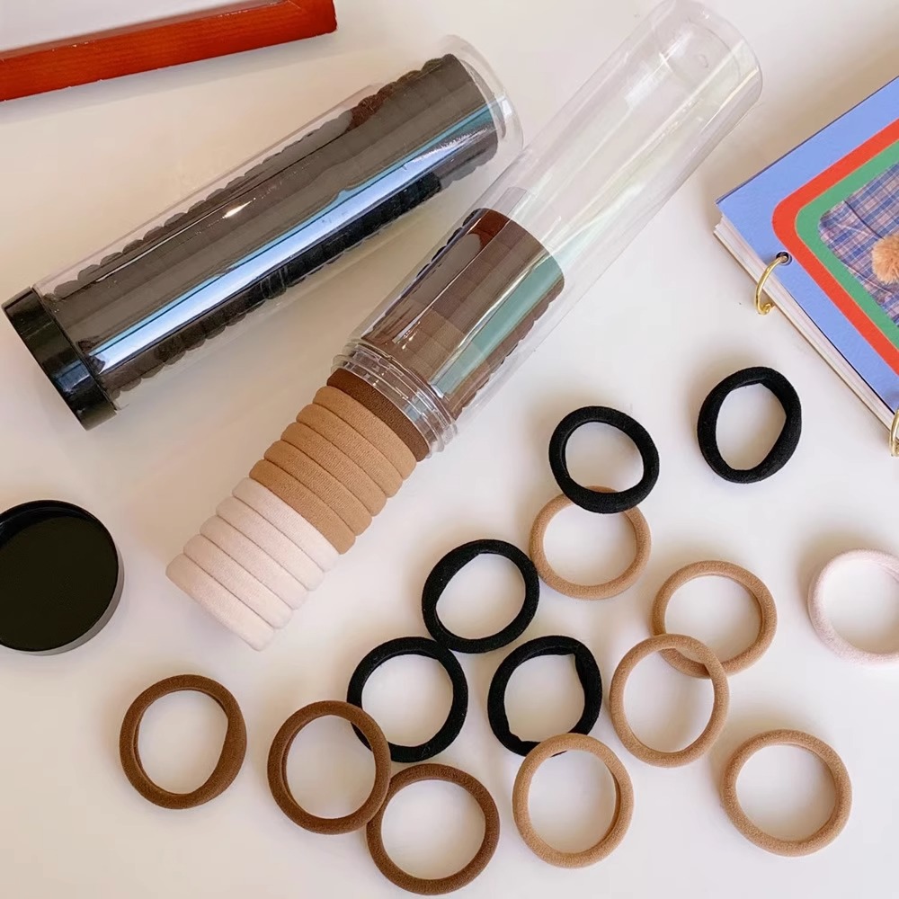 Gomas de mujer gruesas, alta elasticidad, duraderas, cuerdas negras para adulto, cubierta de cuero, tocado