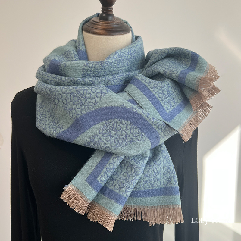 Scandinavian double-sided winter exclusive men's classic scarf