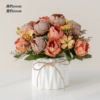 Orange, coffee, peony, beads, butterfly, ceramic, white