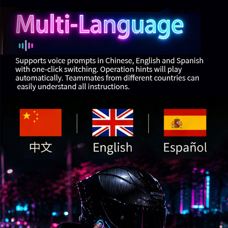 Cross-Border Foreign Trade Helmet Bluetooth Headset, Helmet Bluetooth Intercom Headset, Full-Face Helmet, Half-Face Helmet, Motorcycle Riding Stereo Headset