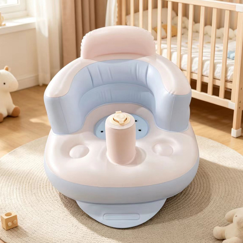Silla inflable eléctrica para bebés 2026 en stock, asiento de aprendizaje para bebés, cojín para practicar sentarse, taburete de baño, sofá anticaída