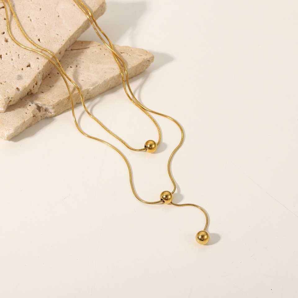 Simple Style Geometric Titanium Steel Plating Layered Necklaces