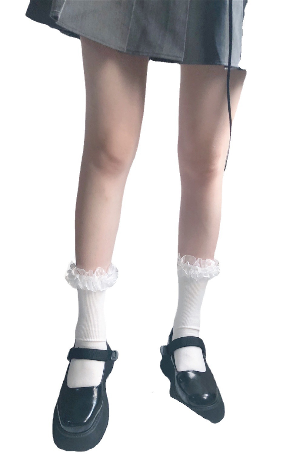 Female sweet solid color tube socks