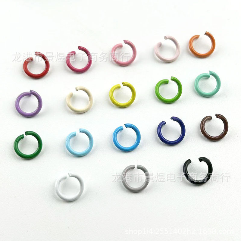 Wholesale 1.2 * 8mm open ring small iron ring color open ring diy connection double ring metal jewelry hanging chain ring