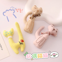 卡通可爱毛绒猫咪挂件公仔小玩偶包包挂饰钥匙扣胸针配饰衣饰diy