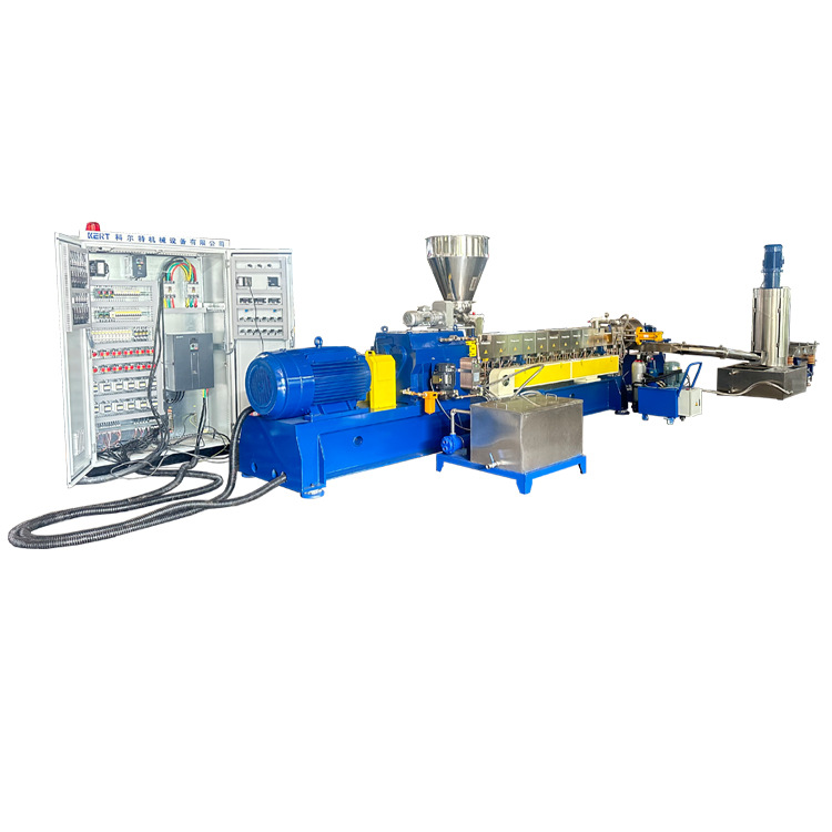 高填充PE加碳酸钙双螺杆挤出造粒机 PCTG透明塑料改性造粒机