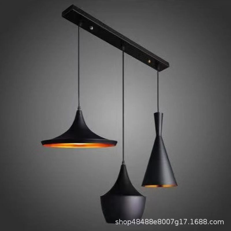 Instrumento musical creativo simple lámpara de tres cabezas nórdico arte retro café lámpara de bar restaurante occidental lámpara de una sola cabeza pequeña lámpara