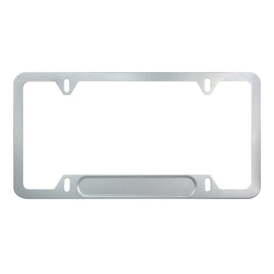 License plate holder/license plate holder frame stainless steel aluminum alloy - slotted-aluminum-alloy-white