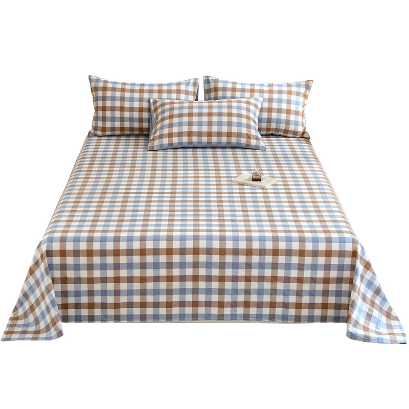 Set copripiumino a quadri in puro cotone lavato lenzuolo singolo_voghion.com