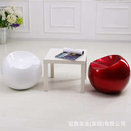 玻璃钢座椅商场美陈休闲苹果凳会客室洽谈桌椅组合创意网红圆凳