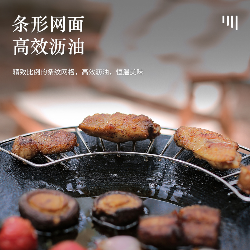 Bandeja de horno de acero inoxidable al aire libre estante de drenaje de aceite que acampa portátil en forma de espalda hebilla fija freír filtro de aceite semicírculo estante de aislamiento térmico