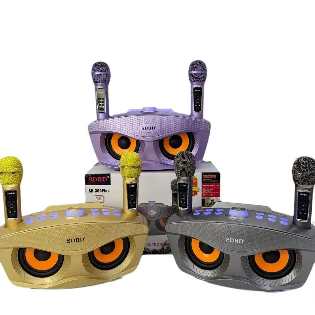 Upgraded Owl Sd306Plus Enlarged Bluetooth Audio Home Ktv Wireless All-In-One Machine for Two-Person Chorus