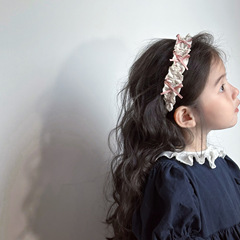 清新な布芸の花の蝶結びの子供のカチューシャの赤ちゃんのカチューシャの頭のボタン