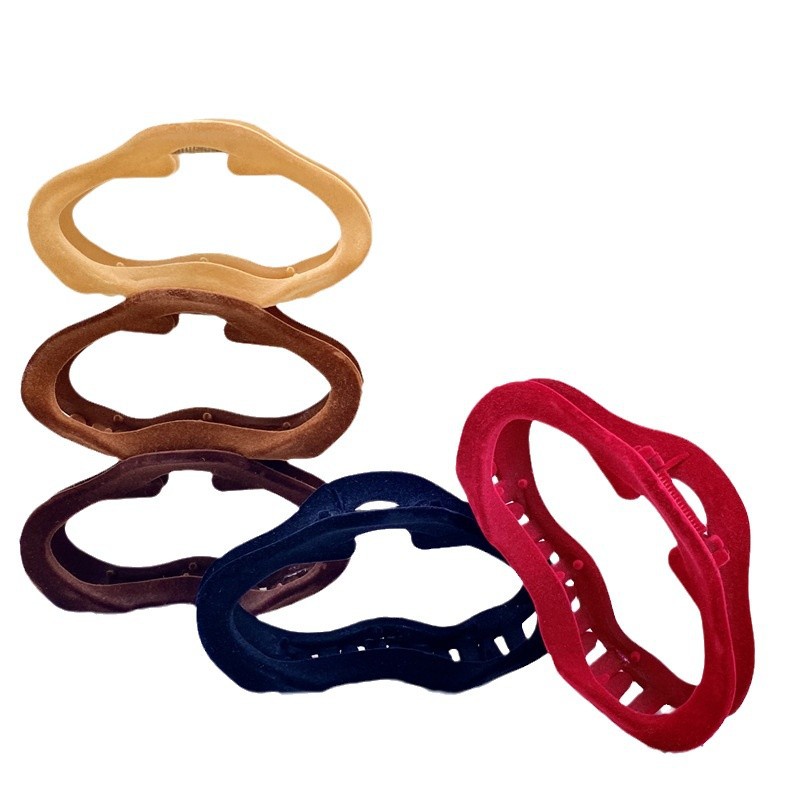 Cross-border otoño e invierno flocado horquilla grande negra pinza clip de tiburón simple de alta calidad tocado para el cabello de los niños accesorios para el cabello