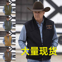 2025新款独立站ebay外贸跨境欧美男士 潮流修身印字马甲外套男