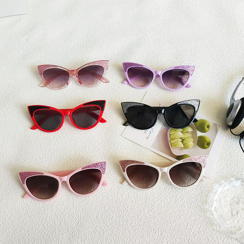 Moda ojo de gato parpadeante personalidad gafas de sol para niños Europa y América transfronterizas gafas de sol para niños al aire libre gafas de sol