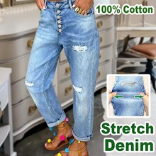 O 49106 Washed Distressed Straight Leg Street Jeans ˮϴ�ƶ�