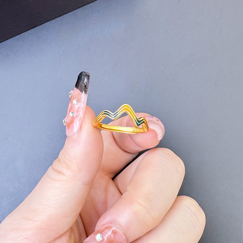 Vietnam esmalte de oro de arena mil millas de anillo Jiangshan pequeño libro rojo fabricantes directamente para la superposición colina anillo al por mayor