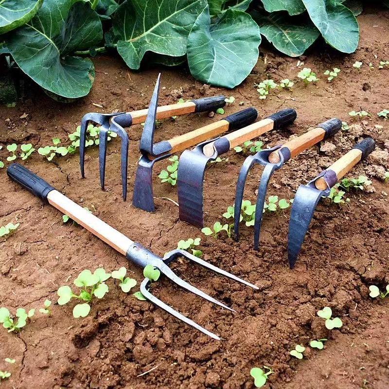 农用工具锻打锄头两用 抓钩尖钩耙子 种菜挖笋除草挖花锄挖土洋镐