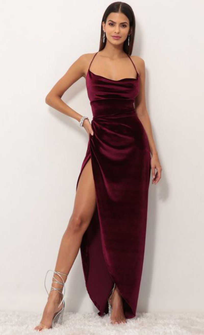 Vestido largo de mujer, estilo europeo y americano, vestido sexy de terciopelo sin mangas con tirantes, novedad de primavera/verano 2021.