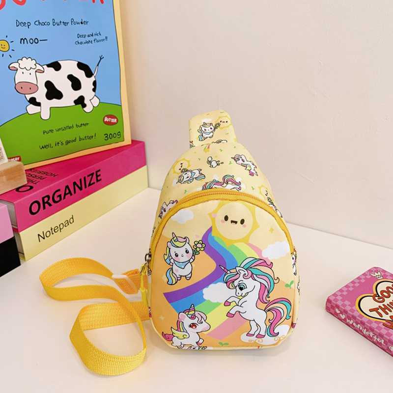 Ventas transfronterizas calientes bolsos de pecho para niños nuevos unicornios de dibujos animados bolsos de cambio bebés lindos bolsos mochilas de chicas pequeñas