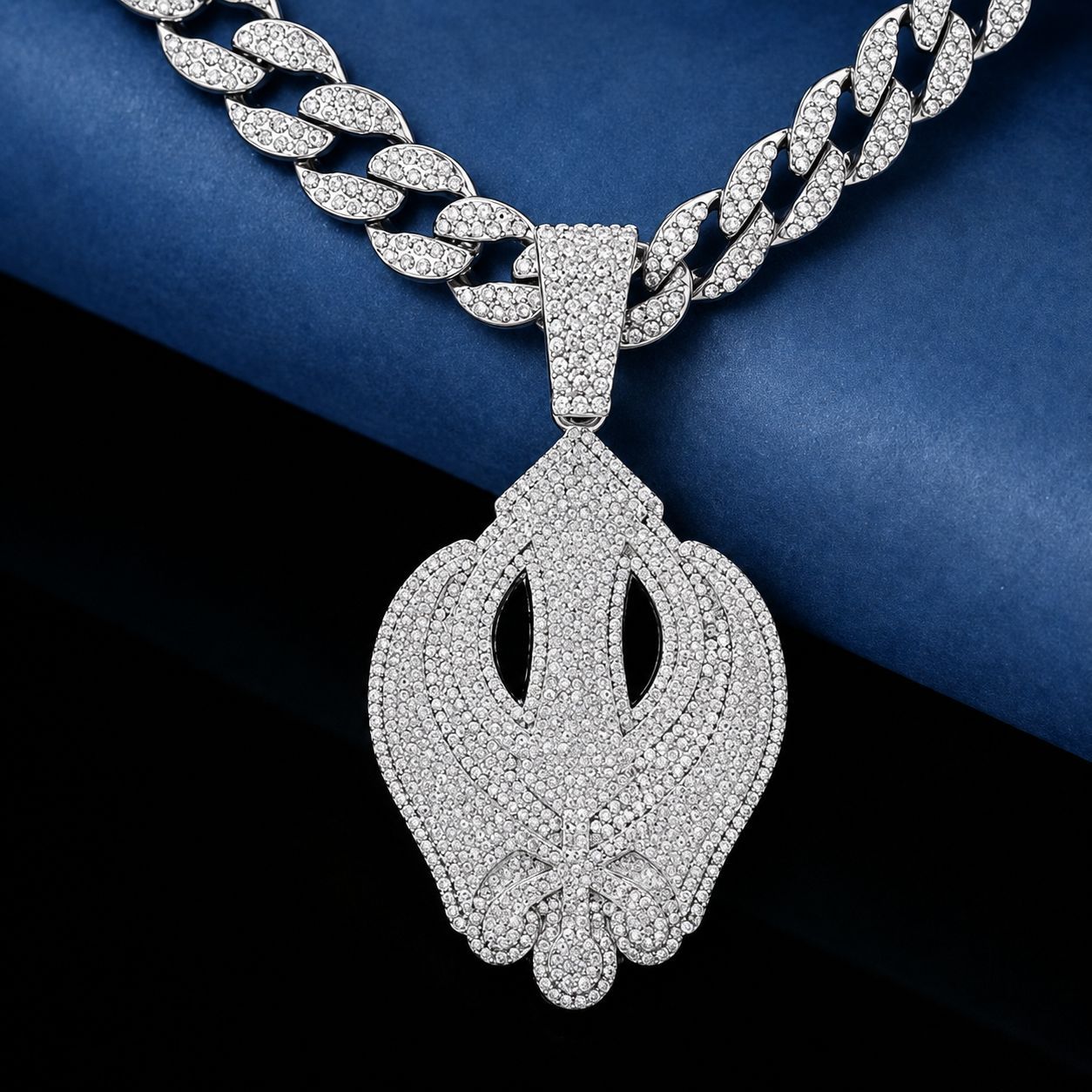 Europa y Estados Unidos personalidad hip-hop joyería de hombre marca de moda Sikh Kanda colgante completo de diamantes collar de cadena cubana al por mayor transfronterizo