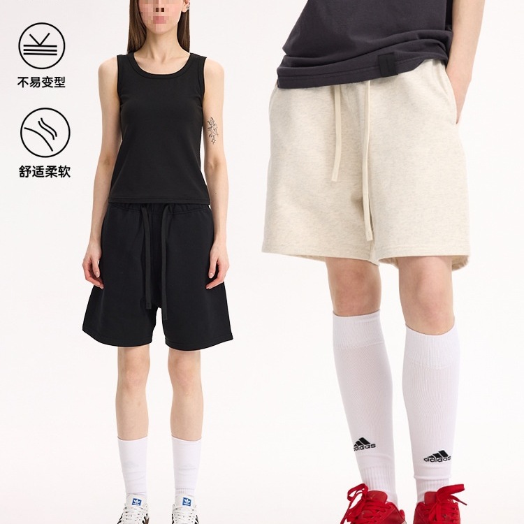 UNF 450g pantalones de lana de perfil de viento de dinero viejo pesado pantalones cortos deportivos casuales sueltos pantalones de cinco puntos hombres y mujeres de moda