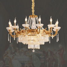 法式全铜水晶吊灯别墅客厅餐厅灯欧式奢华酒店大厅复式楼创意灯具