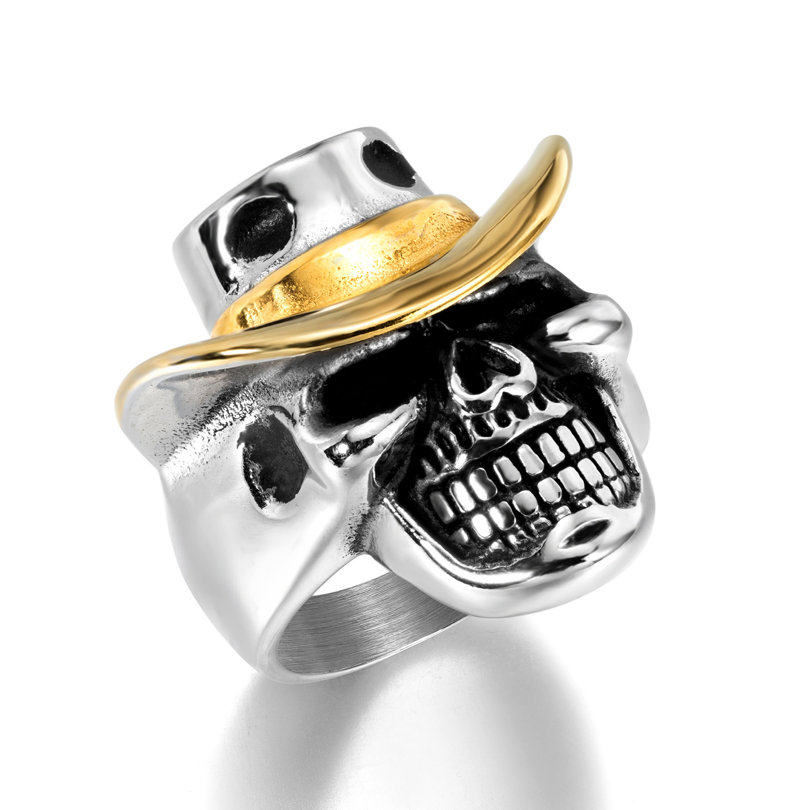 10, 13, 8 Ring Size Retro Punk Skull Stainless Steel Halloween Men's Rings