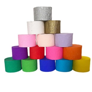 Birthday party decoration colorful crepe paper Garland paper roll wedding window background wall kindergarten handmade paper diy